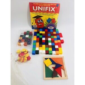 Mathematics Activities Kit for Home Schooling  Unifix Cubes 94+ Lot Vintage